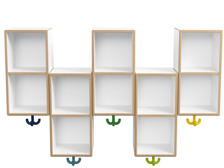 Module double HEWI pour Kids Module double avec crochets de vestiaire