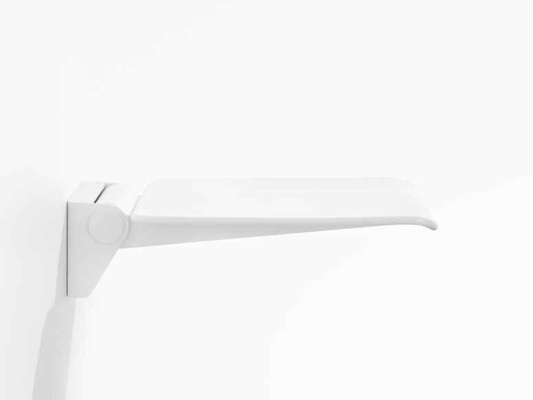 Siège rabattable HEWI blanc mat siège rabattable de couleur blanc mat en plastique