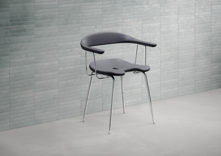 Tabouret de douche HEWI LifeSystem Anthracite Tabouret de douche avec accoudoirs et dossier, couleur anthracite
