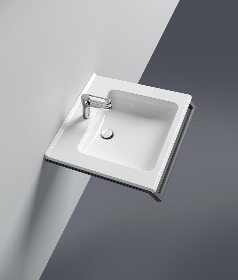Système modulaire pour lavabo HEWI Système de lavabo modulaire avec poignée de maintien
